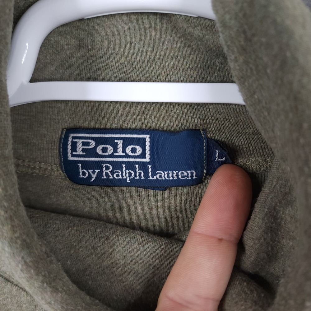 Polo Ralph Lauren Mens Large Olive Green Long Sleeve Turtleneck Pullover Sweater - Picture 3 of 11